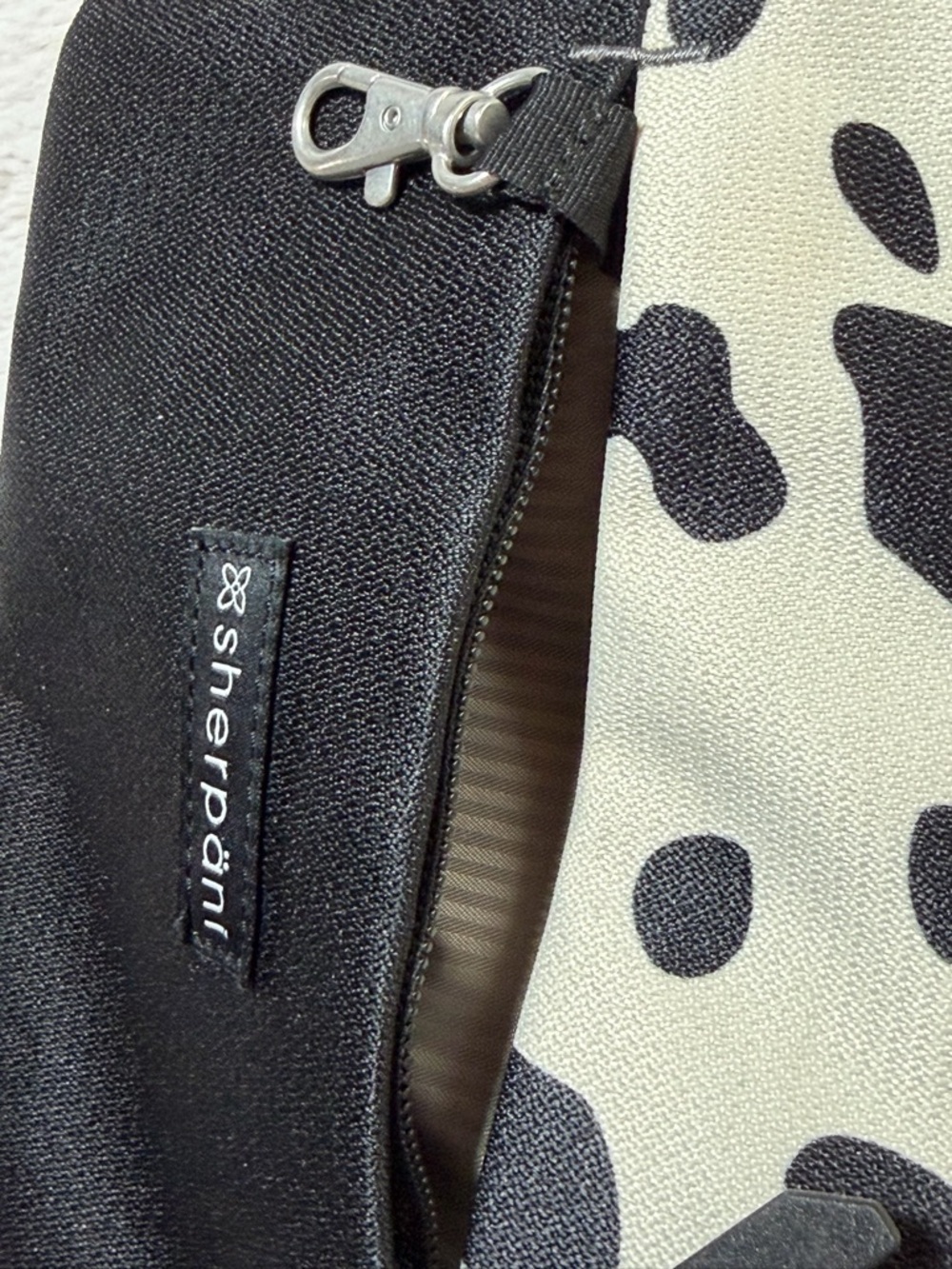Sherpani Pica Nylon Crossbody Bag, Cow Hide Print EUC - Picture 7 of 7